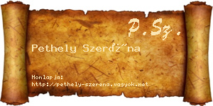 Pethely Szeréna névjegykártya